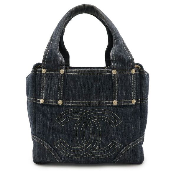 CHANEL Handbags - Chanel Denim Coco Mark Tote Bag
